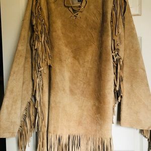 Native inspired. Custom made leather pullover.